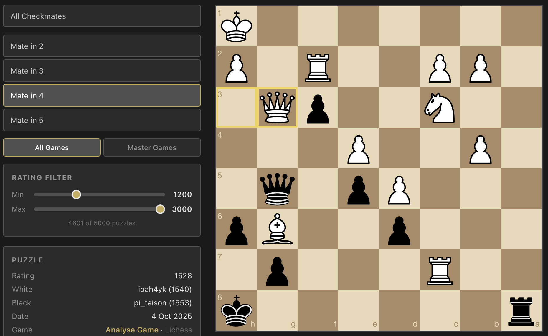 Checkmate puzzles