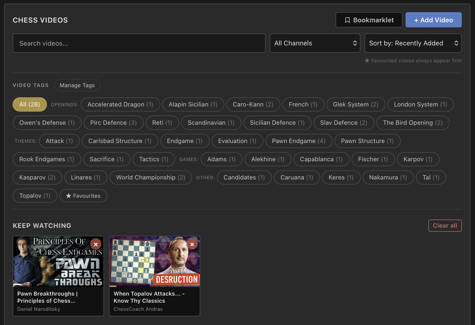 Video library